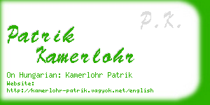 patrik kamerlohr business card